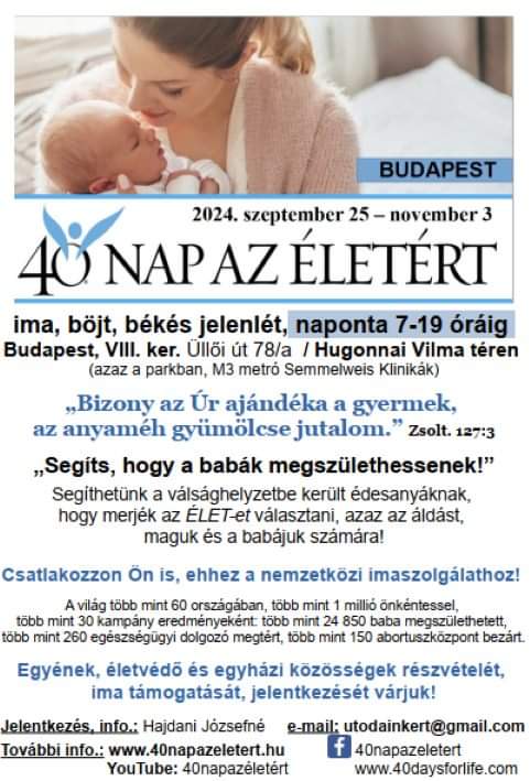 40 nap az életért - ima böjt 40 napon át!